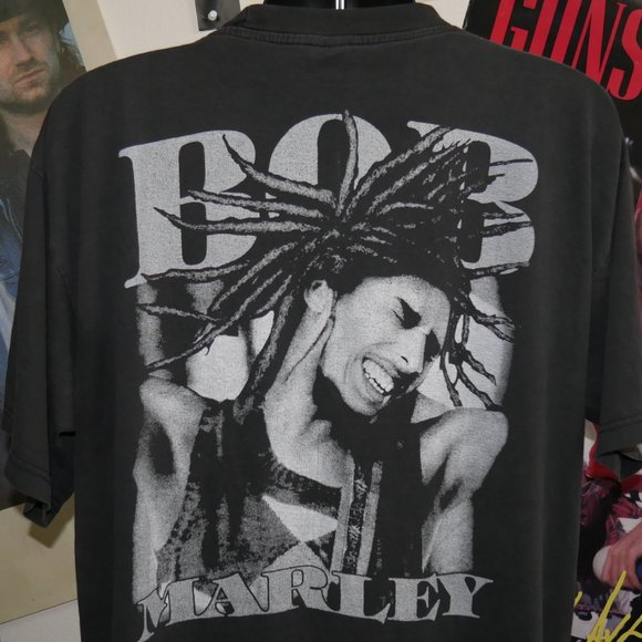90's Bob Marley Hip Hop Style Bootleg Rap Tee - Picture 3 of 8